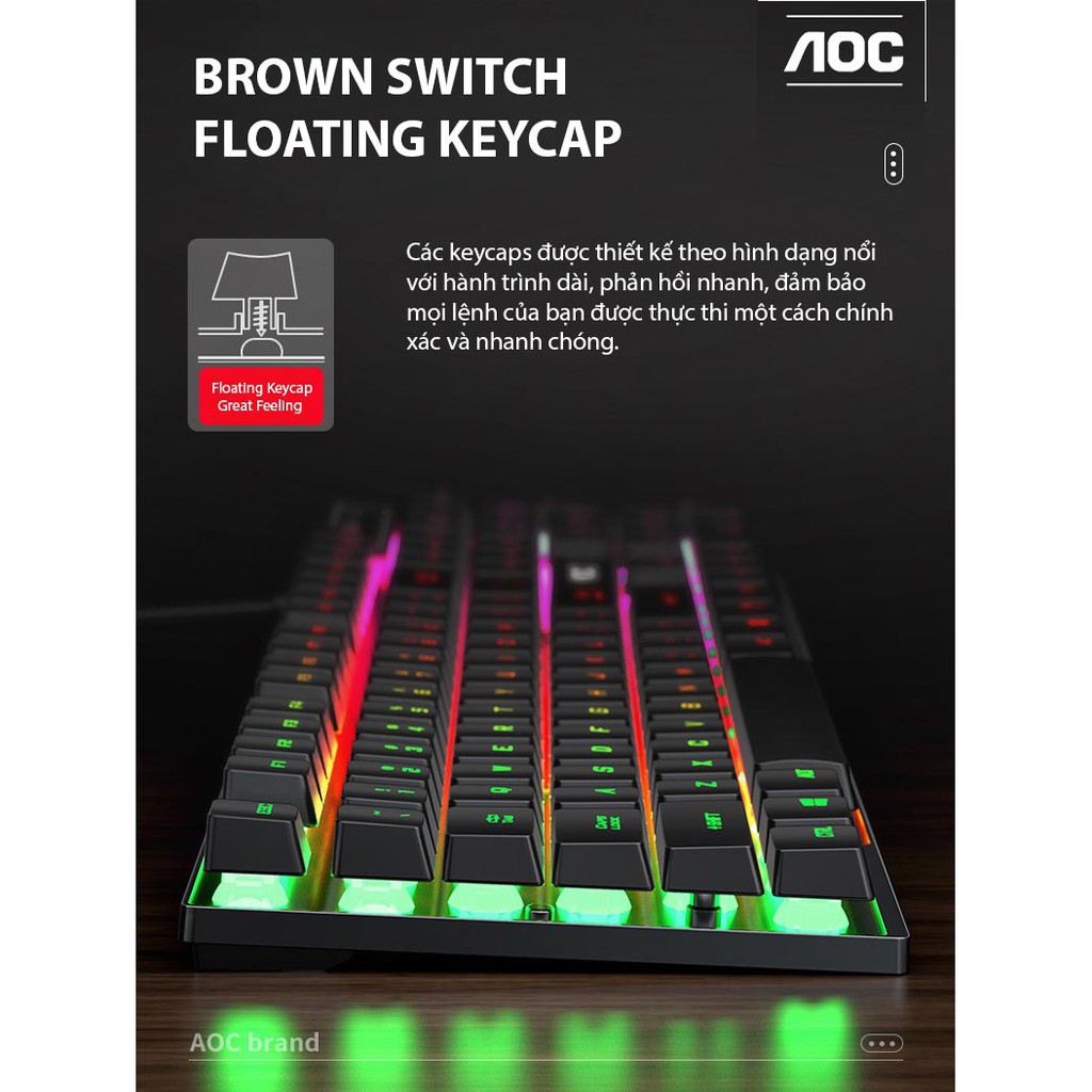 Bộ phím chuột LED AOC KB121 Chuyên Game, Văn Phòng- Dùng cho Laptop, Máy tính để bàn | BigBuy360 - bigbuy360.vn