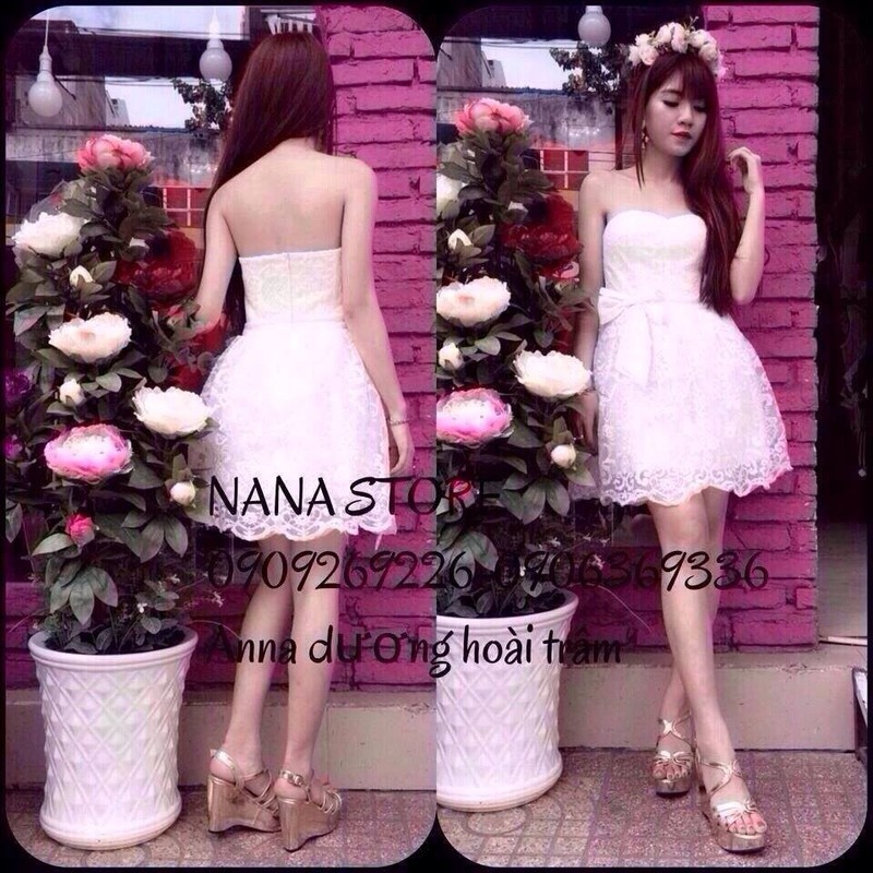 ĐẦM XÒE CÚP REN NƠ SALE