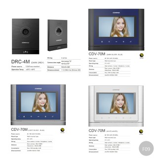 Bộ chuông hình made in korea, màn cdv-70m + camera chuông cửa drc 4m