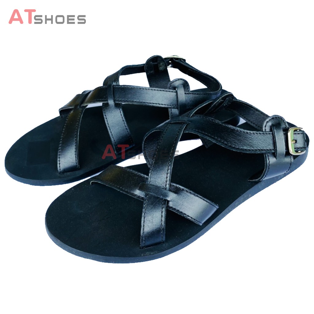 Dép Da Nam Cao Cấp Da Bò Thật Dép Sandal Nam Hàng Thiết Kế Trẻ Trung Đế Caosu Chống Nước Atshoes XDxn205