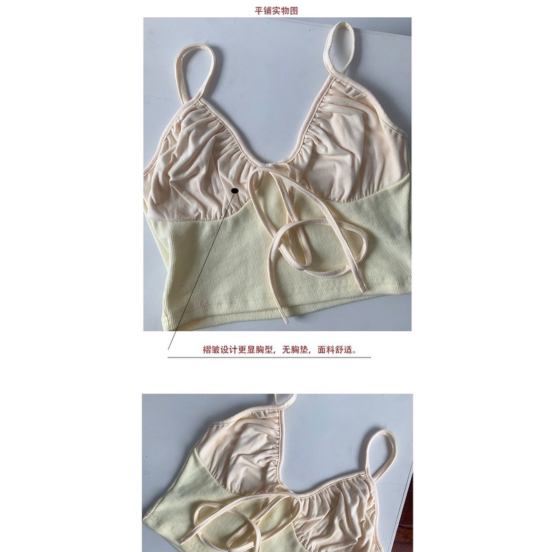 Áo Hai Dây Buộc Ngực Khoét Sâu Chữ v Lưng Thấp Kiểu Mới Mùa Hè