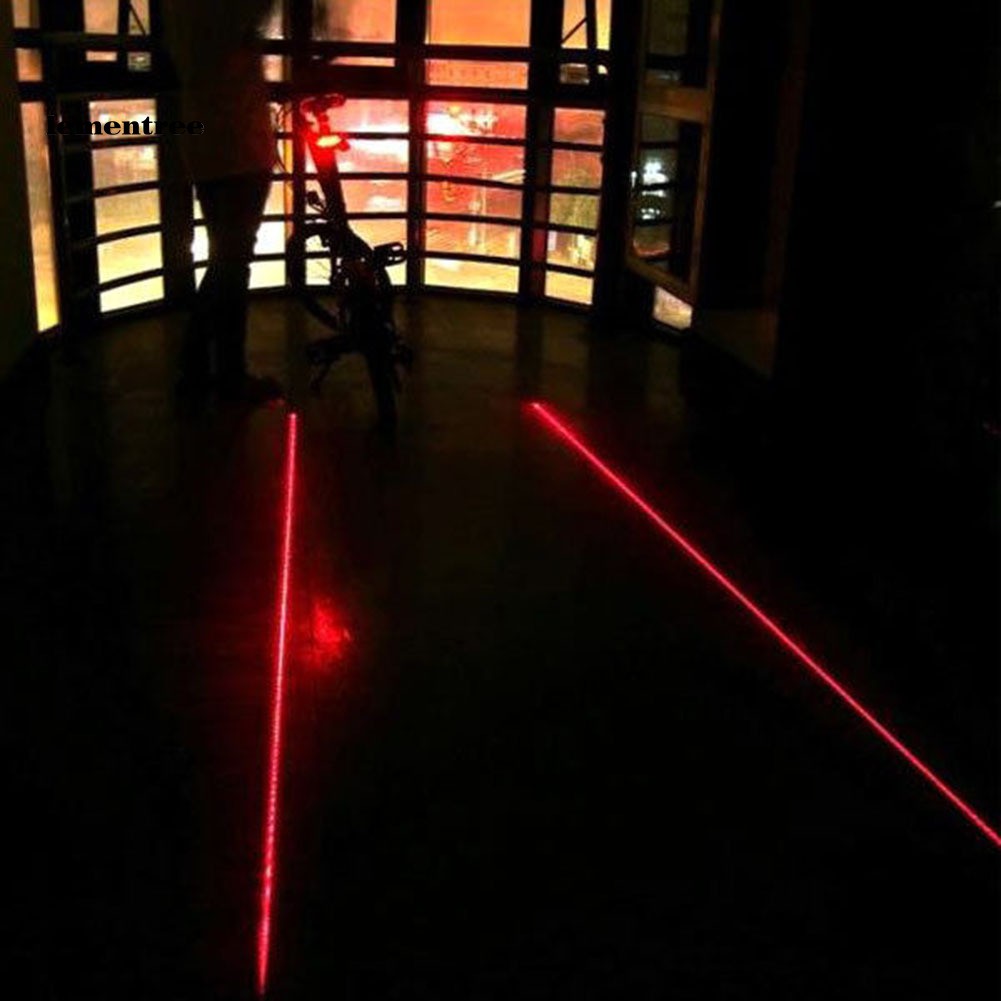 Đèn LED 5 bóng 2 tia laser dùng làm đèn cảnh báo gắn đuôi xe đạp leo núi