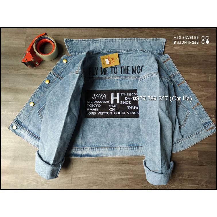 Áo khoác nữ chất jean cao cấp thời trang form dưới 58Kg Flymetomoon 2 BB50