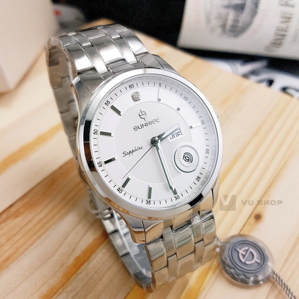 ĐỒNG HỒ NAM SUNRISE DM782SWA - 2 LỊCH, KÍNH SAPPHIRE | BigBuy360 - bigbuy360.vn