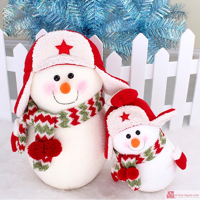 Người tuyết bông giáng sinh trang trí Noel quà tặng noel dễ thương (cao 45cm/ 32cm/ 23cm)