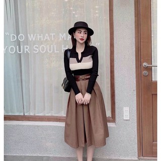 Váy thô đai da lộn