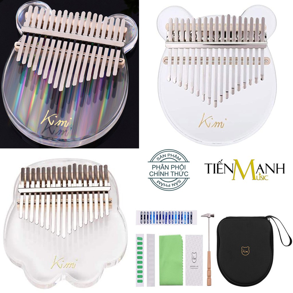 ✢◙☼[Chính Hãng] Đàn Kalimba Kimi M10, M10S, M1 - 17 Phím Acrylic Trong Suốt M-10 Gấu, M-10S Màu Cầu Vồng Rainbow, M-1 Mè