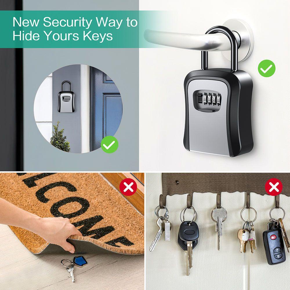 KUNHEV Hộp Đựng Chìa Khóa Gắn Tường Bằng Hợp Kim Nhôm Mới