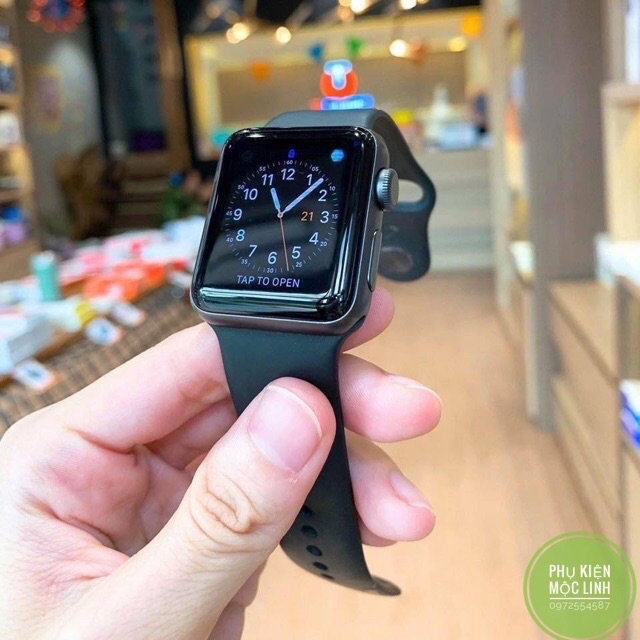 ⚡KÍNH CƯỜNG LỰC CHÍNH HÃNG APPLE WATCH BASEUS ⚡ FULL MÀN 4D SERIES 1 2 3 4 5 SIZE 38 40 42 44 mm