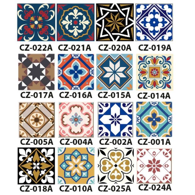 Combo 12 miếng Decal gạch bông