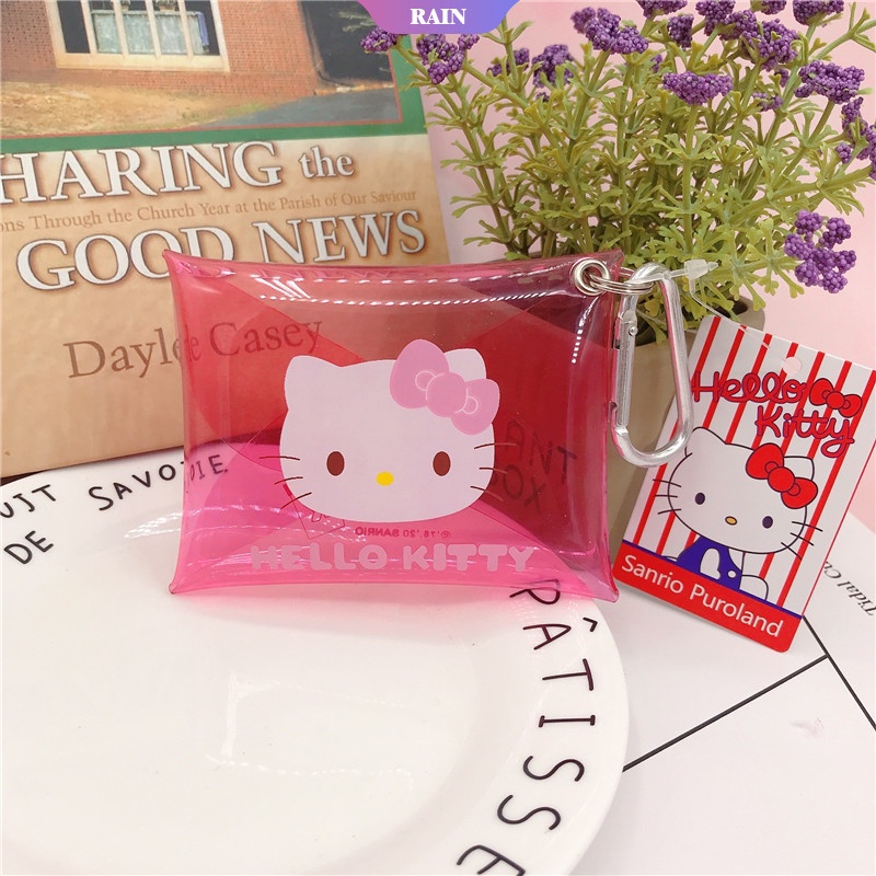 SANRIO Ví Đựng Tiền Xu/Chìa Khóa Mini Bằng PVC Trong Suốt Hình Cinnamoroll My Melody Hello Kitty Dễ Thương