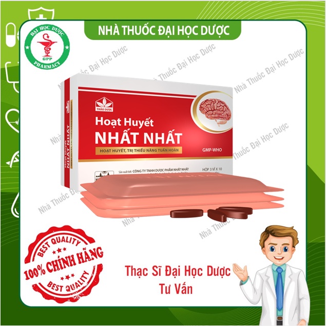 Hoạt Huyết Nhất Nhất chính hãng Hộp 30 viên, hoạt huyết dưỡng não nhất nhất