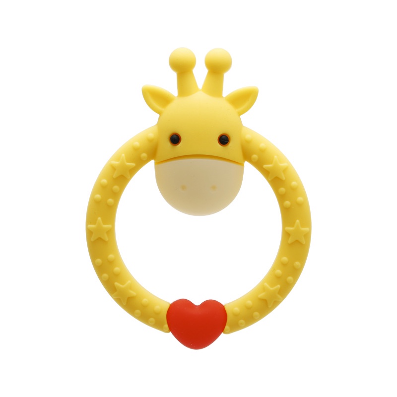 Đồ Chơi Ngậm Mọc Răng Bằng Silicon Hình Tròn Họa Tiết Hoạt Hình Cho Bé