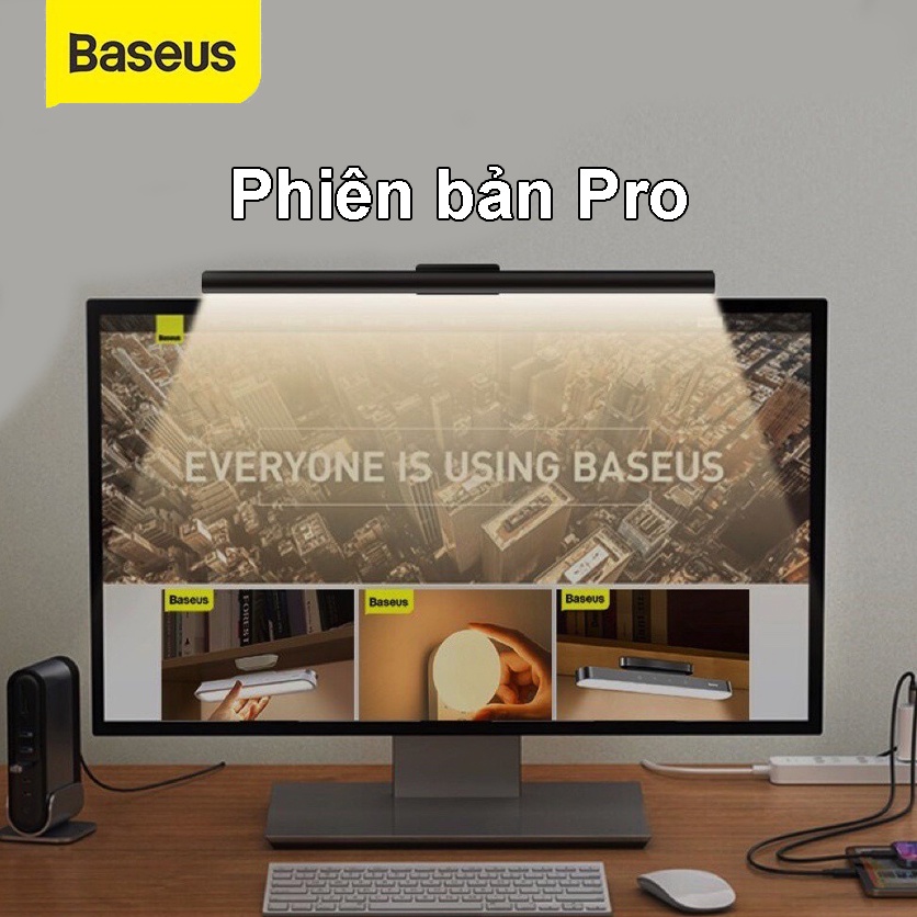 (Bản Pro )Đèn Treo Màn Hình Laptop Máy Tính Bảo Vệ Mắt i-Work Series Baseus 3 Chế độ đèn Setup Bàn làm việc