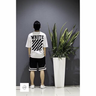 ÁO THUN NAM NỮ UNISEX IN OFF WHITE ( ảnh thật kèm video hàng 2size nam nữ )
