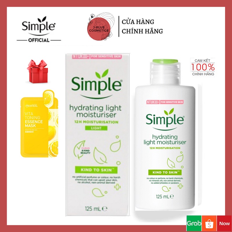 Kem Dưỡng Ẩm Cho Da Dầu Simple Kind To Skin Hydrating Light Moisturiser 125ml [Mẫu mới]