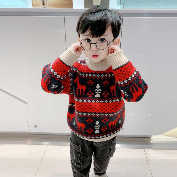 Áo sweater phong cách giáng sinh thời trang cho bé trai