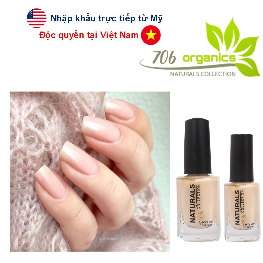 Sơn móng tay Organic màu trắng ngả hồng 706