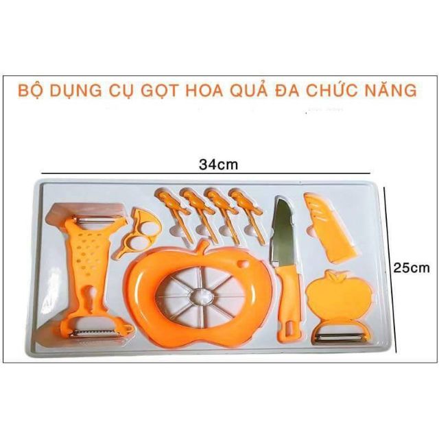 BỘ DỤNG CỤ GỌT HOA QUẢ ĐA CHỨC NĂNG 10 MÓN