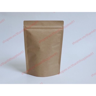 0.5KG Túi Zip Giấy Kraft, Túi Zip Đựng Thực Phẩm Khô Trà, Cà Phê (Zip, Zipper, Ziplock) túi giấy đáy đứng không cửa sổ