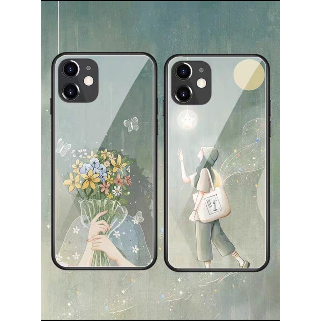 Ốp Lưng Kính Cô Gái 13ProMax 12ProMax 11ProMax XSMAX X XS 7Plus FUKISHOP