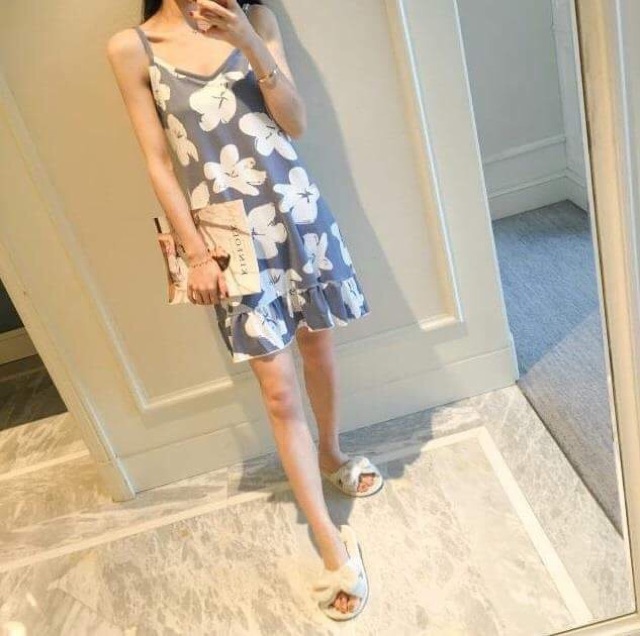 Váy ngủ 2 dây cotton