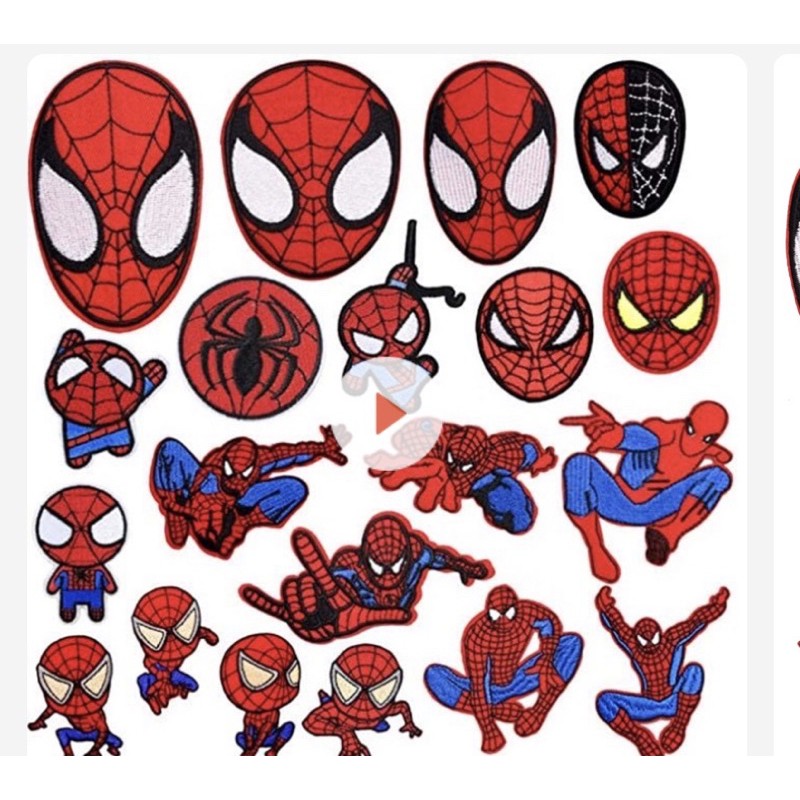 Sticker vải, patch thêu dán quần áo hình spiderman