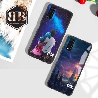 Ốp lưng kính cường lực Vivo Y20 / Y20S / Y12S ốp cặp in theo yêu cầu