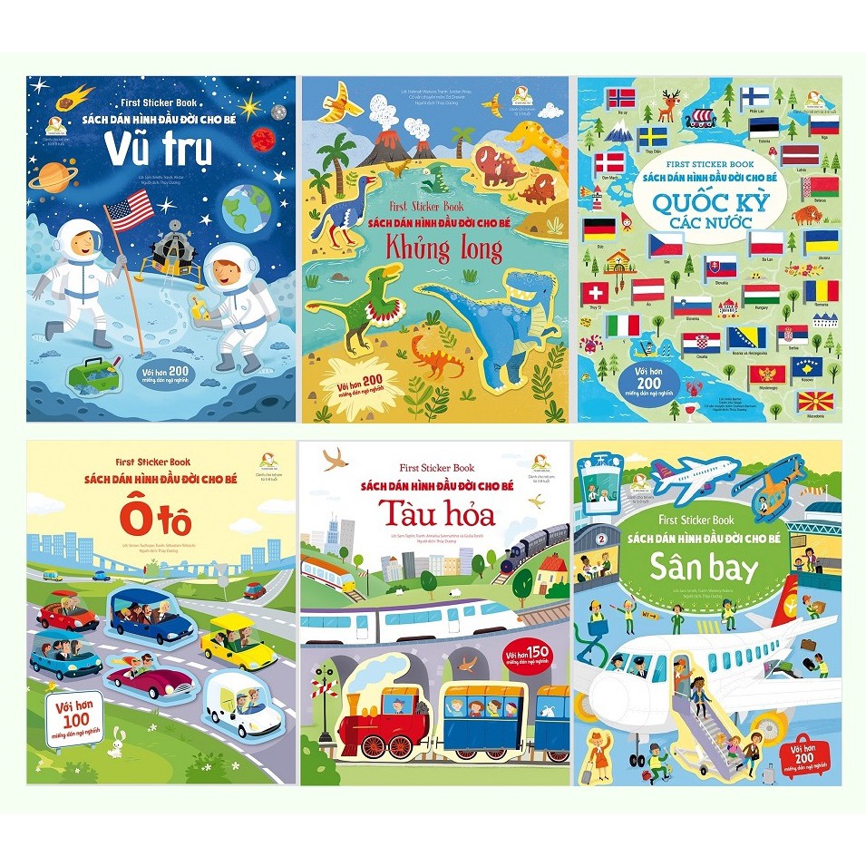 Sách – Combo Dán Hình Đầu Đời Cho Bé - First sticker book (trọn bộ 6 cuốn)