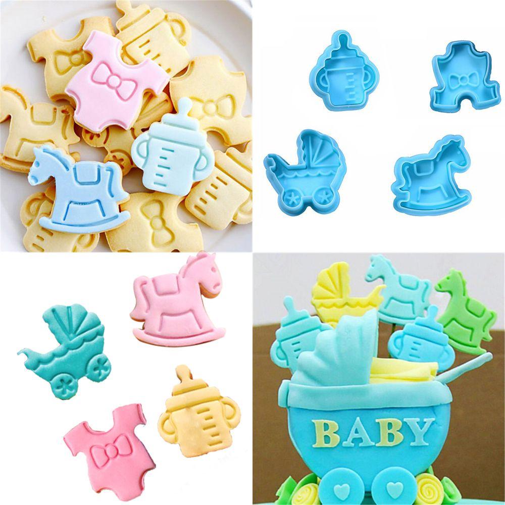 Set 4 Khuôn Nhựa Làm Bánh Quy Đa Năng Tiện Dụng