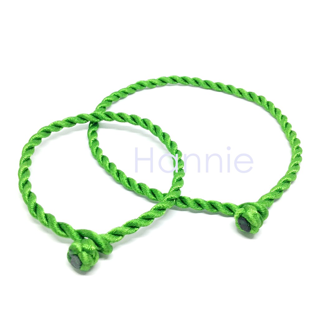 (Tay/Chân) Vòng chỉ xanh lá may mắn - Vòng phong thủy bình an đeo tay nam nữ handmade