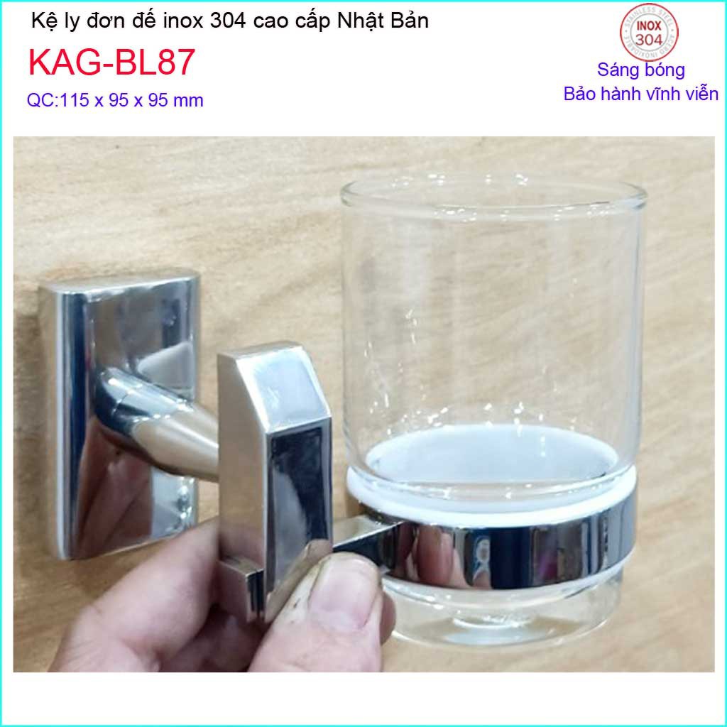 Kệ ly đơn Inox 304 KAG-BL87 Inox Kace,kệ để ly bàn chải inox SUS304 Nhật Bản