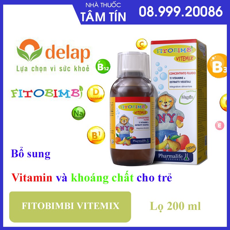 Fitobimbi Vitemix Junior (Vitemix Bimbi) - Bổ sung vitamin và khoáng chất cho trẻ (Chai 200ml)