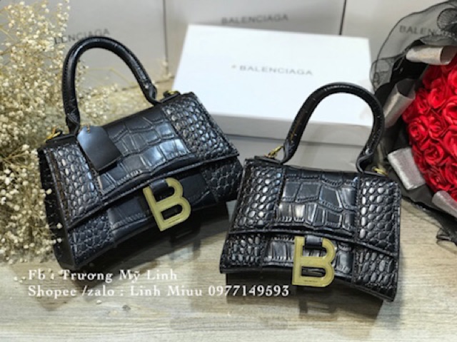 Túi Balencia quai xách da rắn size 23cm spsl kèm da test