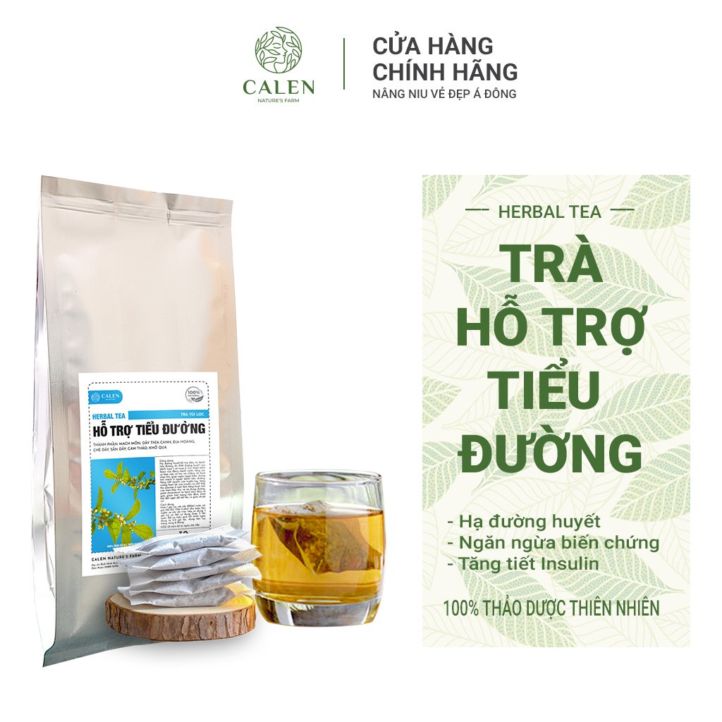 Trà Tiểu Đường CALEN, Giúp Hỗ Trợ Hạ Đường Huyết, Ổn Định Đường Huyết Của BN Tuýp 1 và Tuýp 2, Giảm Tiểu đêm