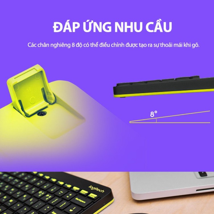 Bàn phím chuột máy tính không dây Logitech MK240 tặng lót chuột cao cấp - HAPOS