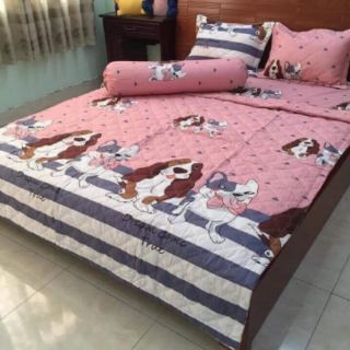 Sét hè chăn ga gối poly 5 món