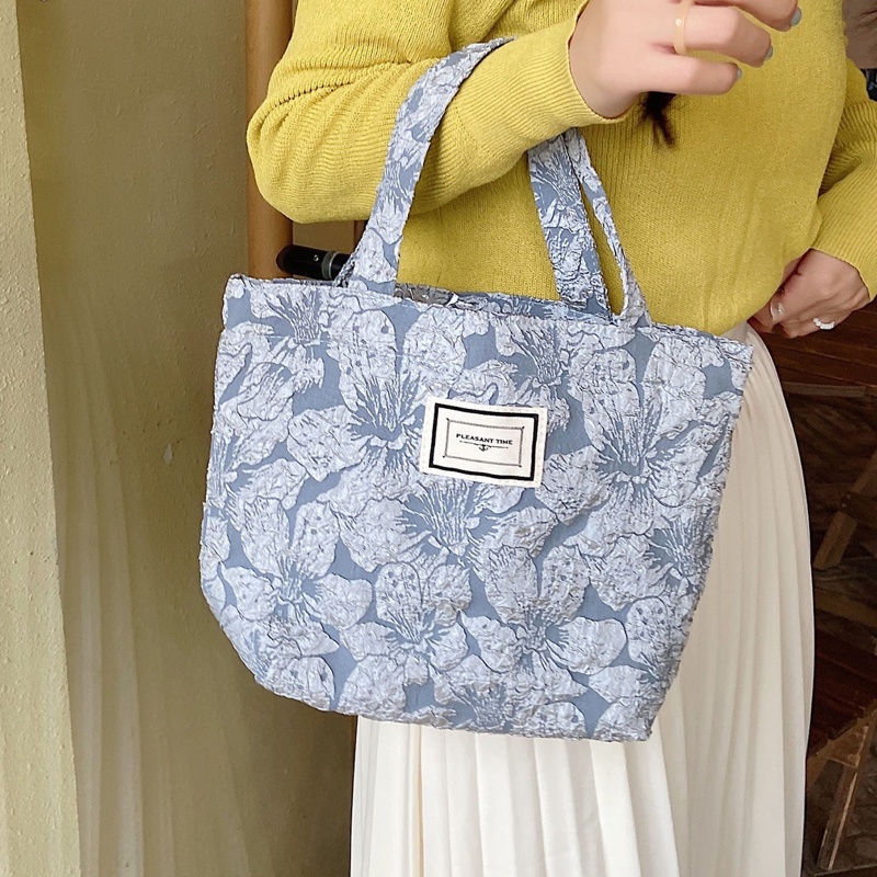 Youyo Túi Tote Xách Tay Đựng Cơm Trưa In Hoa Phong Cách Vintage Cho Nữ