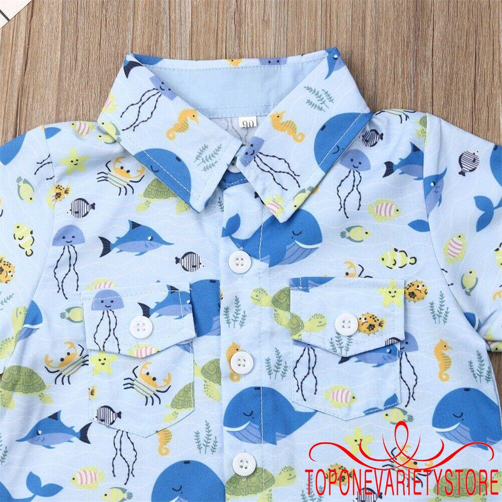 [ FAS ] Bộ quần áo in hình cá voi cho bé trai