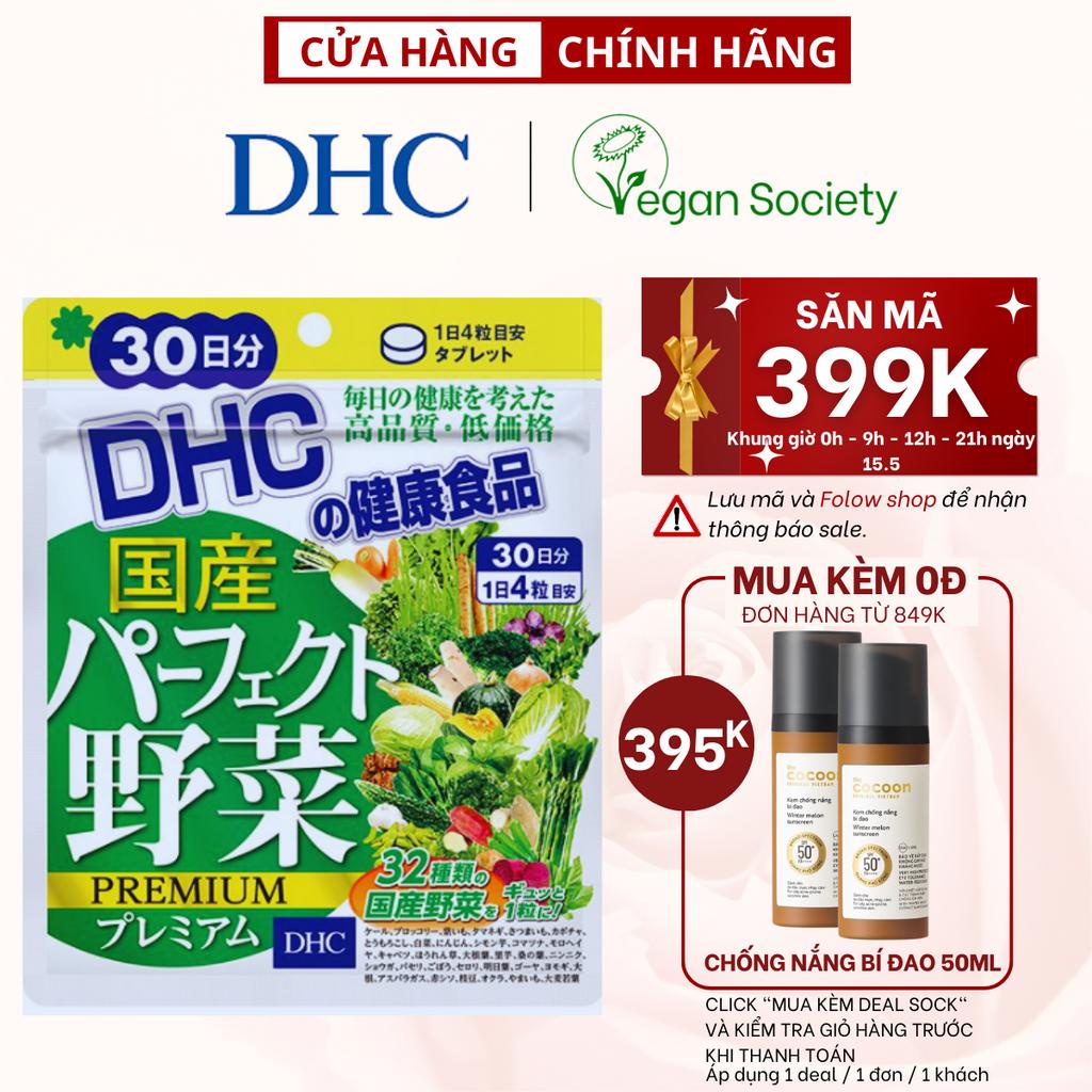 Viên uống DHC bảo vệ sức khỏe rau củ Perfect Vegetable - Premium Japanese Harvest - 30 Ngày (120v/gói)
