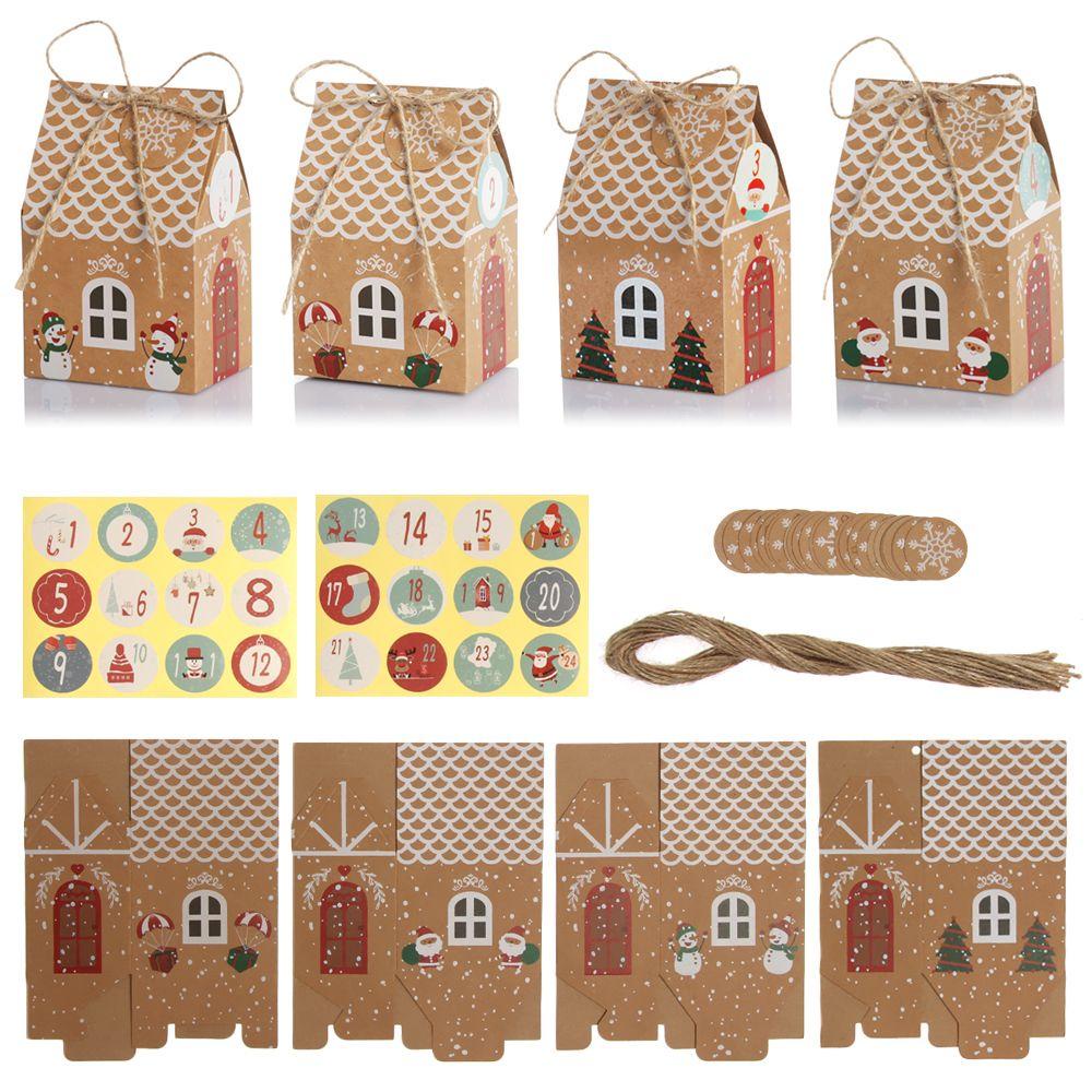 Set 24 Túi Giấy Đựng Kẹo / Quà Tặng Kèm Nhãn Dán Tiện Dụng