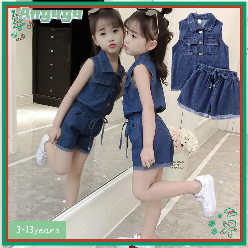 Set 2 Quần Short Denim Thời Trang Hàn Quốc Cho Bé Gái 1-2 - 3-4 - 5-6 - 7-8 - 9-10 - 11-12 Tuổi