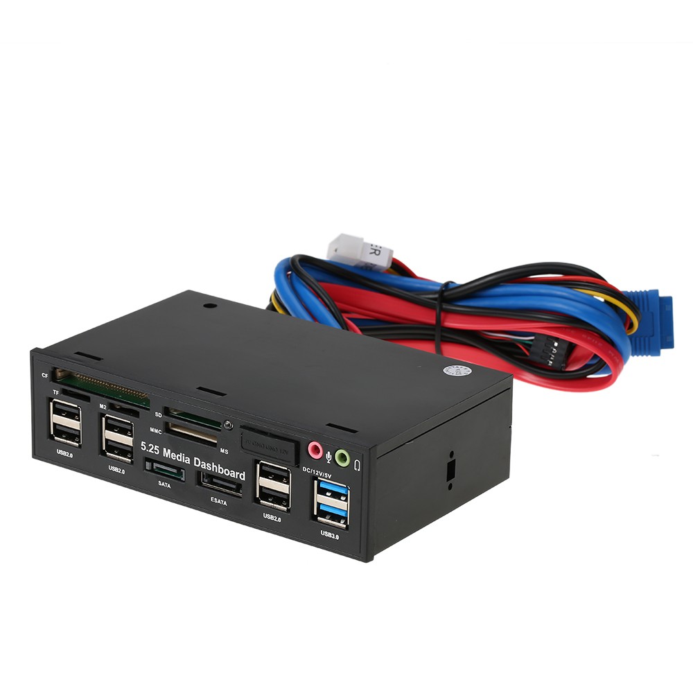 Ĩ Multi-Function USB 3.0 Hub eSATA SATA Port Internal Card Reader PC Dashboard Media Front Panel Audio for SD MS CF TF M