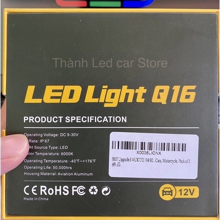 Bóng Led Auxito Q16 chân H4 tăng sáng 200%/100W thế hệ mới nhất 2022 - chính hãng