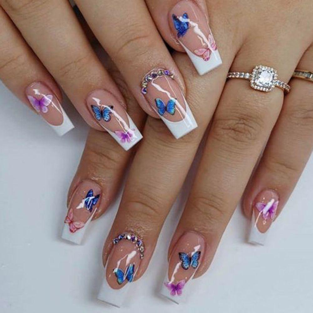 HS Hộp 240 Móng Tay Giả 12 Kích Cỡ Không Cần Dũa Móng Ốp