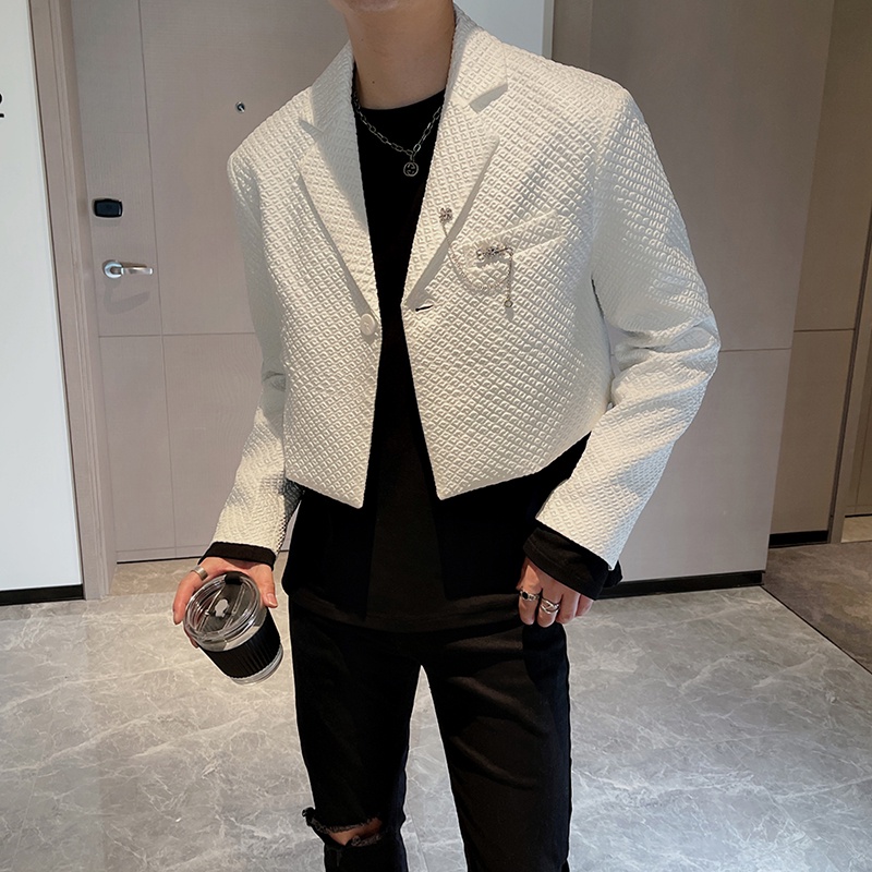 Áo Khoác Suit Ngắn Nhẹ Phong Cách Hàn Quốc Thời Trang Mùa Thu Cao Cấp Cho Nam Giới