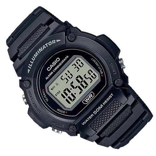 Đồng Hồ CASIO Nam W-219H-1AVDF Dây Nhựa Chống Nước WR50M ( Đen )