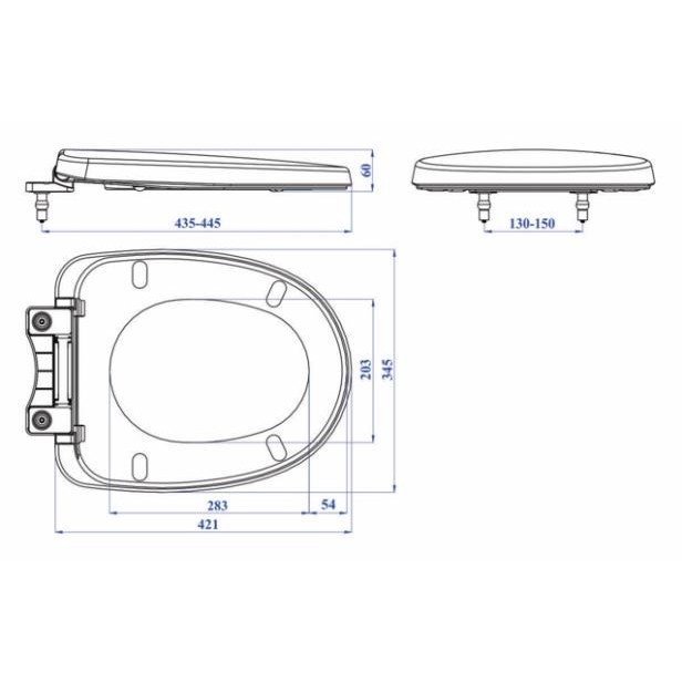 Nắp bồn cầu Rơi êm HA-21 óc Inox