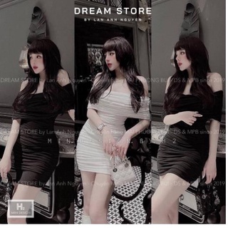 Váy trễ vai⚡FREE SHIP⚡thiết kế nhún ôm body tôn dáng cực xinh xắn