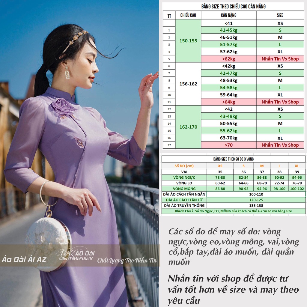 Áo Dài Cách Tân Nữ Thủ Công 4 Tà AZ07